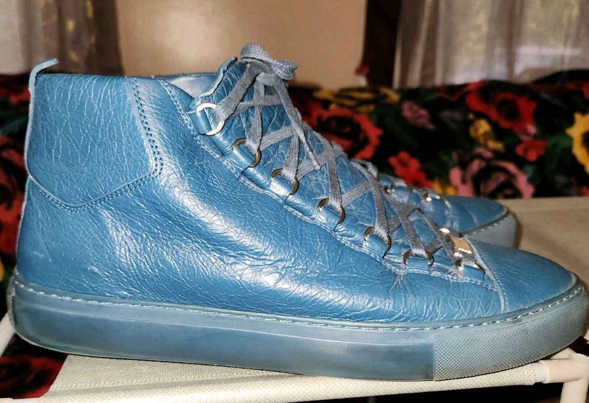 靴 BALENCIAGA Arena high Sneaker size 43 Balenciaga Black Leather Arena High Top Sneakers Size 43 | eBay