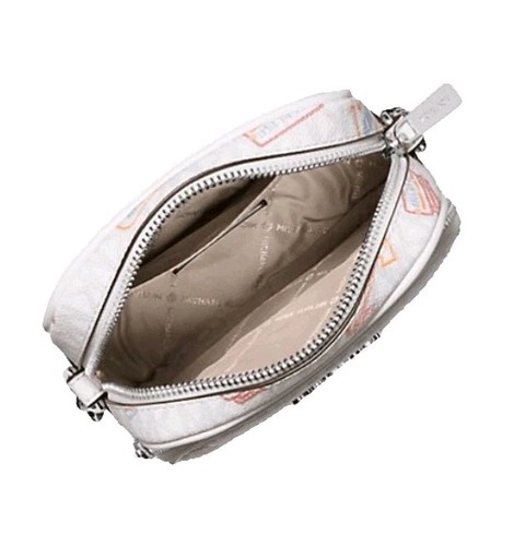 Neu mit Etikett Michael Kors Jet Set AUTHENTISCHER Druck Diner Mädchen Logo Crossbody Optik weiß - Bild 4 von 9