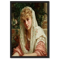 Young Woman Portrait Framed Canvas Print Vintage Wall Art Home Bedroom Decor