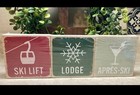 NEW 3 Count Ski Lift Lodge Apres Ski 3 Wooden Table Top Sign Lodge Christmas NWT