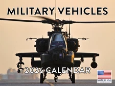 Military Calendar 2026 Vehicles Army Marine Monthly Wall Calender
