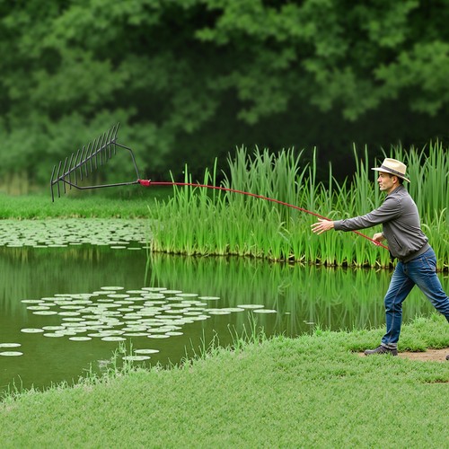 VEVOR 24x8.7 in Pond Aquatic Weed Rake Double-Sided Lake Weed Removal Rake 30ft - Picture 8 of 12