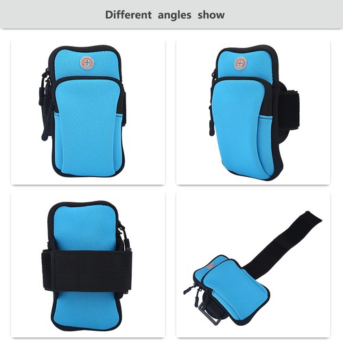 Blau Outdoor Sport Laufen Joggen Übung Gym Arm Handgelenk Tasche Armband ES