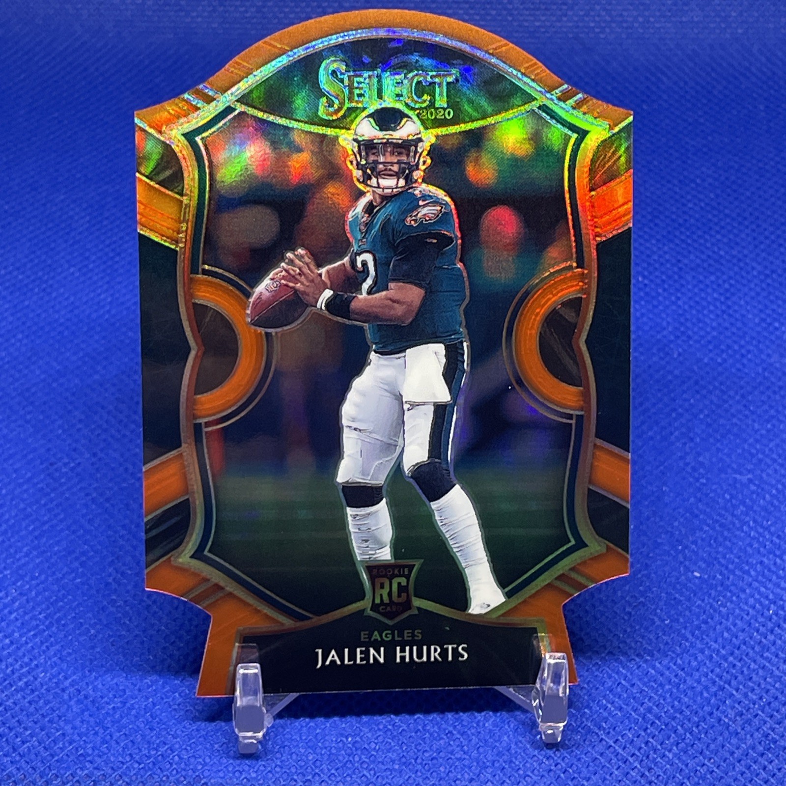 2020 Select Jalen Hurts Rookie RC Orange Prizm Die Cut Concourse #50