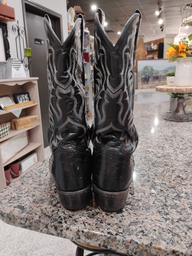 Tony Lama Stiefel Herren Größe 8.0EE Schwarz Straußenleder Western Cowboy - Bild 5 von 10
