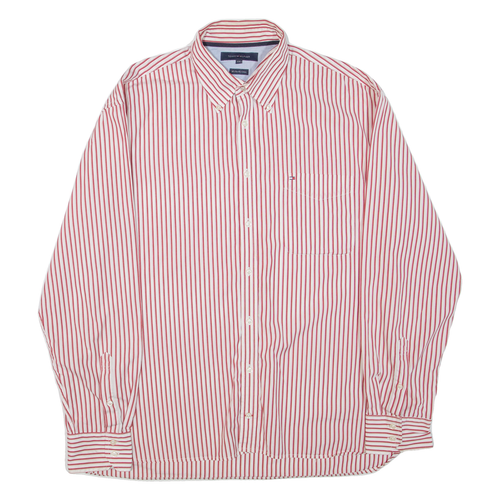 Tommy Hilfiger Herren Hemd Rot Gestreift Langarm 2XL - Bild 1 von 6