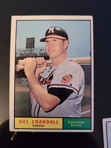 1961 Topps Baseball Milwaukee Braves Lot Del Crandall & Lee Maye - Picture 4 of 4