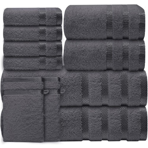 10-Piece Towel Bale Set – 100% Egyptian Cotton 550 GSM Face, Hand & Bath Towels - Picture 8 of 10