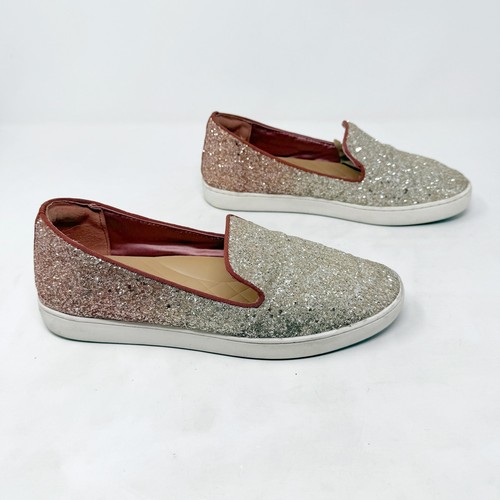 Birdies Size 9 The Swift Ombre Pixie Dust Sparkle Pink Silver Slip On Sneakers - Picture 2 of 12