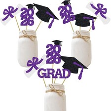 Graduation Centerpiece Table Decoration Party Center Pieces Sticks Glitter Gr...