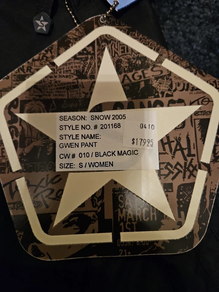 Pantalón Sessions Snow2005 Gwen Negro Mágico Talla Pequeña Mujer Pantalones de Nieve Nuevo con Etiquetas Foto 3 de 4