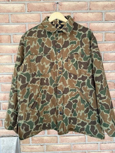 Vintage WOOLRICH Reversible Large 100% Virgin Wool Shell Made in USA Camo Coat - Picture 8 of 16