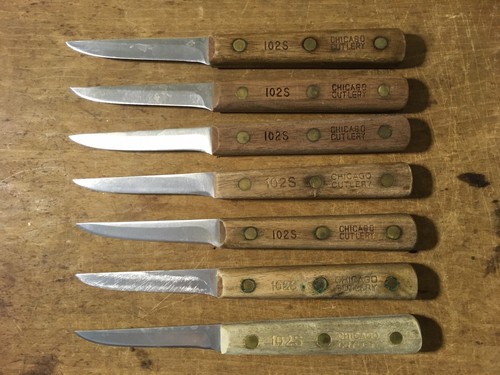 Konvolut 7 Vintage Chicago Cutlery 102S Gemüsemesser Messer