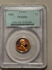1962-P  Lincoln Cent Proof graded  PCGS PR68RD Old Green Label