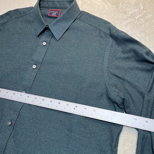 UNTUCKit Shirt Men’s XL Veneto WF Long Sleeve Regular Fit Micro Check Green Soft - Picture 4 of 12