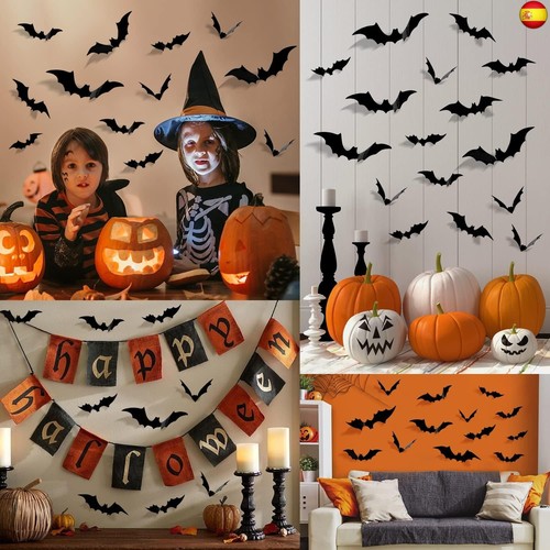 Halloween 3D Murciélagos Pegatinas Decoraciones, 96 PCS Pegatinas de Pared de - Imagen 6 de 7