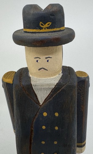 Vintage Wolf Creek Wooden Man With Hat Hand Carved Primitive Folk Art Americana - Picture 6 of 19