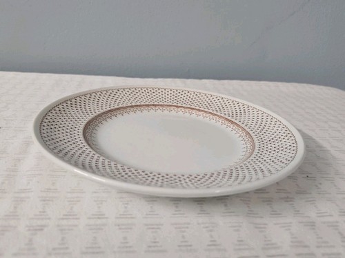 Plato de ensalada de postre Franciscan Orleans English Ironstone 8" marrón y blanco - Imagen 3 de 5