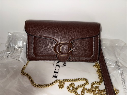 ❤️Muñequera Bandolera Coach Tabby CJ925 Cuero Guijarro Refinado/Latón/Arce - Imagen 9 de 11