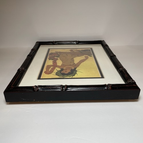 Lei Maker Framed Print Hawaiian Style Girl Approx 9in.x 11in. Frame, Artwork - Picture 5 of 18