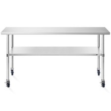24x72 Stainless Steel Prep Table with Casters, NSF Commercial Restaurant Kitchen