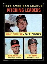 1971 Topps #69 Mike Cuellar/Dave McNally/Jim Perry AL Pitching LL VGEX X2894164