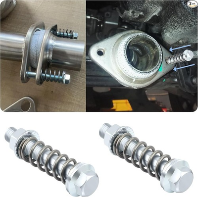 #ad 2PCS Professional Exhaust Flange Bolt and Nut Kit with Springs Color: Silver $14.99