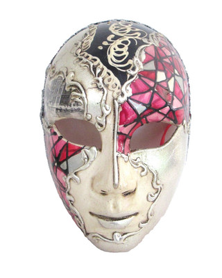MAR 4 - EINE HOCHWERTIGE HANDBEMALTE ITALIENISCHE VOLLGESICHTSMASKE, LANDMARK INLAY, MOSAIK