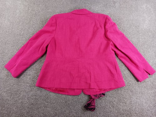 Le Suit 18W Womens Jacket Pink 2 Button W/ Tie Lined Polyester - Picture 8 of 11
