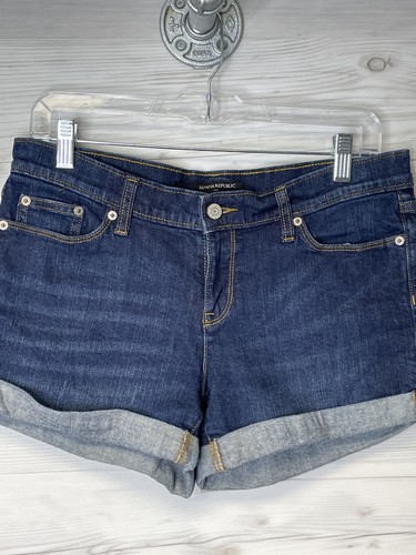Banana Republic Shorts Womens 28 Dark Denim Roll Cuff Blue Casual Stretch SUM16 - Picture 2 of 12