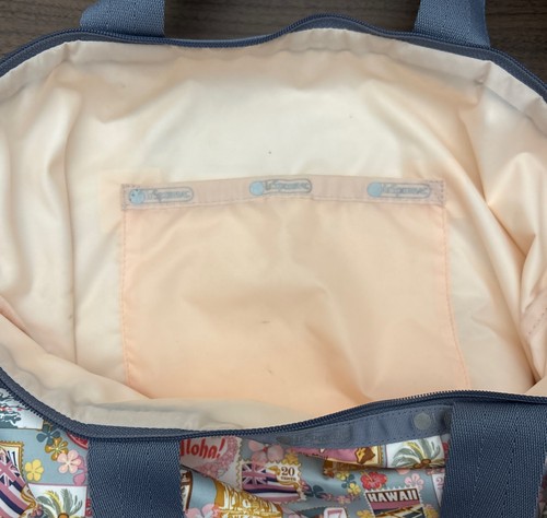 LeSportsac Hawaii Postage Stamp Print Tote / Shoulder Bag with Adjustable Strap - Picture 7 of 11