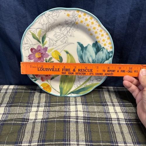 Pioneer Woman Blooming Bouquet 8.5" Salad/ Dessert Floral Plate M4 - Picture 2 of 13