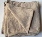 Rare THICK *Ralph Lauren FULL QUEEN Bed BLANKET Tan WOVEN Weave EUC! Clean Beige