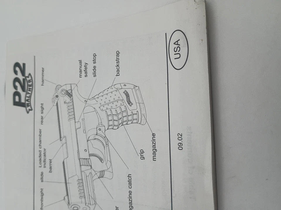 Walther P22 semiautomático manual del propietario EE. UU. 2002 Foto 2 de 4