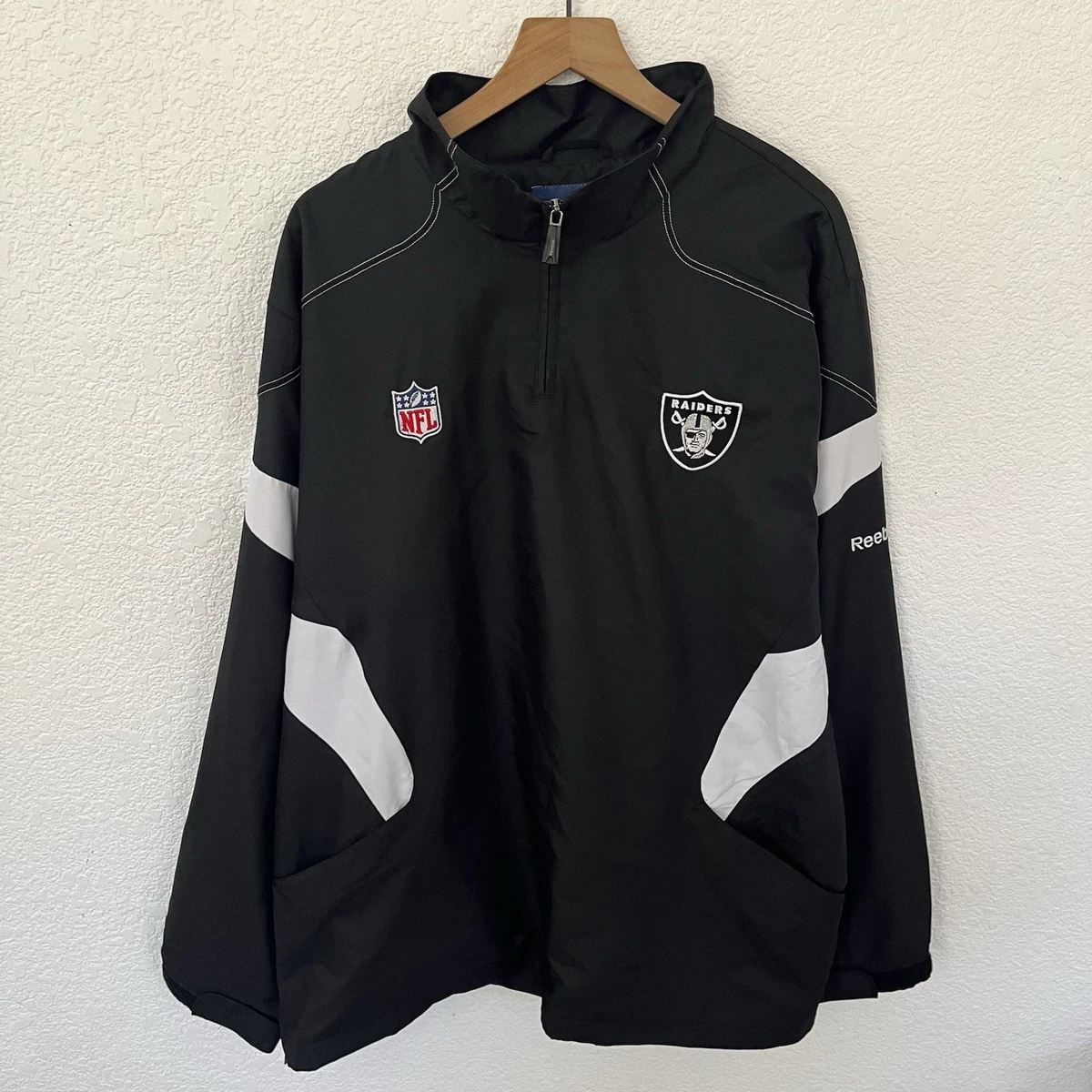 Reebokリーボック × RAIDERSレイダースNFLナイロンジャケット Reebok Oakland Raiders NFL Jackets for sale | eBay