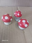 Vintage 3 Pcs Solid Wood Mushroom Ornaments Office Wooden Mushrooms House Decor