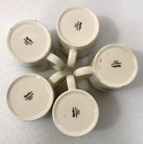Spode CHRISTMAS TREE Set Of 5 Coffee Mugs Cups S3324 England - Picture 6 of 9