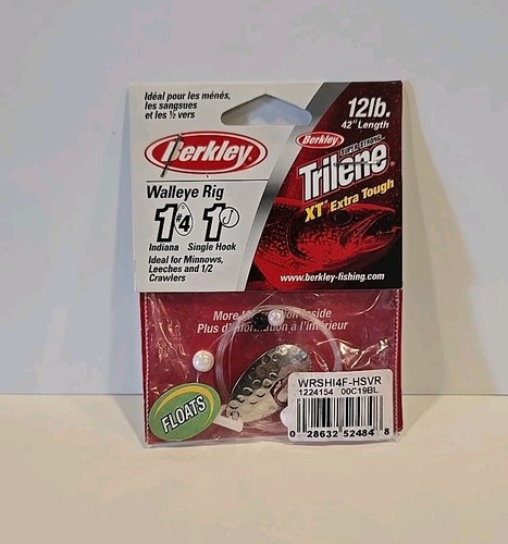 Berkley Floating Walleye Rig 12LB Trilene XT Single Red Hook Rig Indiana Blade - Bild 1 von 2