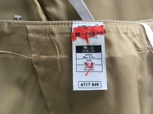 M & S KAMELFARBENER VOLLSTÄNDIG GEFÜTTERTER ROCK ~ GRÖSSE 16 ~ 80 % WOLLE 20 % ANGORA ~ LÄNGE 24 ZOLL - Bild 10 von 11