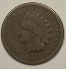1871 Indian Cent .01. Choice Very Good.