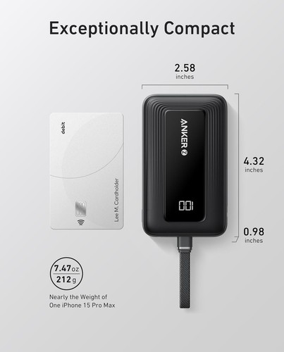 Anker Portable Charger, 10,000mAh 30W Power Bank, USB-C in and Out Fast Charging - Picture 6 of 6