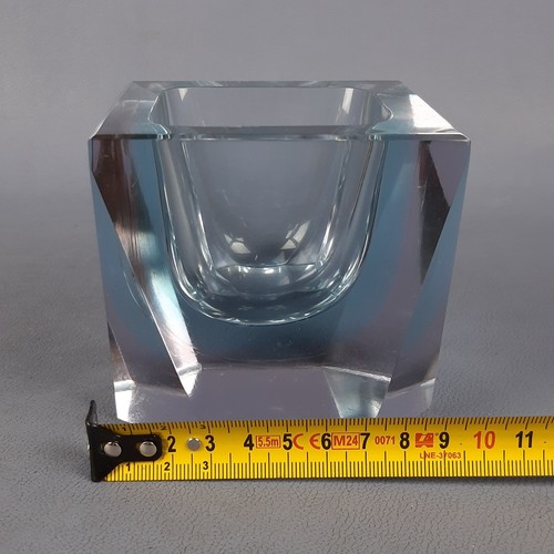 Posacenere Design Cubo Vetro Murano Mandruzzato Sommerso Viola Verde Anni '60 - Imagen 16 de 16