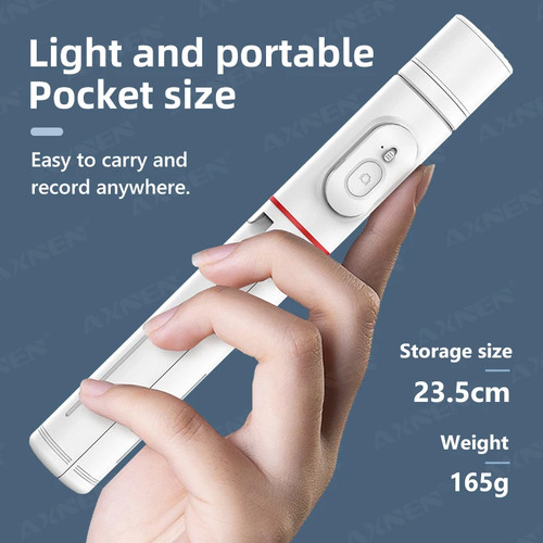 Q12S Faltbares Kabelloses Selfie Stick Bluetooth Einbeinstativ mit Fernauslöser Füllung L - Bild 6 von 14