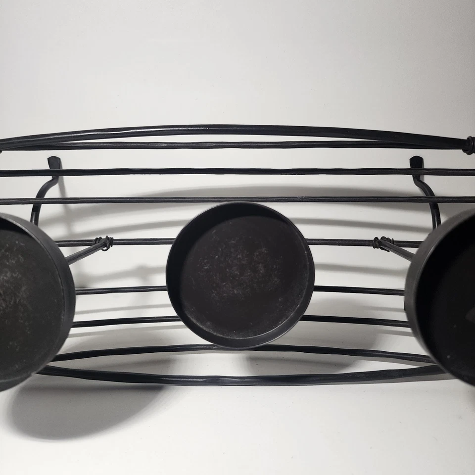 Rustic Fireplace 5 Candle Holder Wrought Iron Pillar Centerpiece 23 X 7 - Image 4 of 4