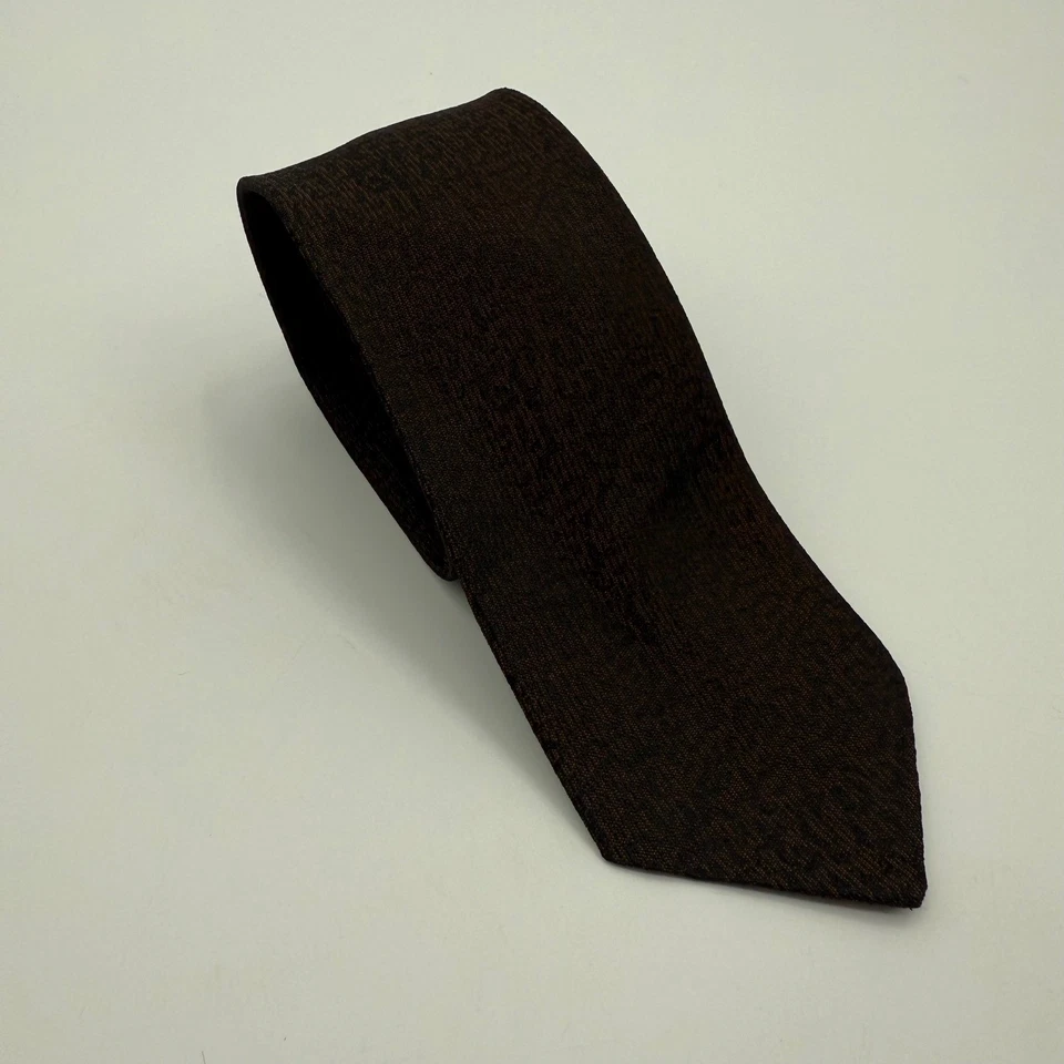 Wembley винтажный мужской галстук коричневый сплетенный текстурированный официальный галстук деловой повседневный - Изображение 2 из 4
