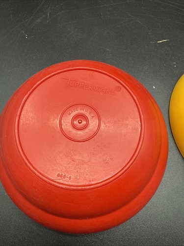 Vintage Tupperware Schüsseln rot und gelb 866-6/ 866-7 - Bild 2 von 10