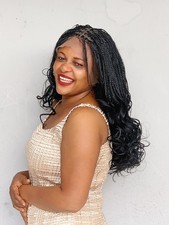 Braided wig: beautiful Handmade braided wig made on a full lace wig.length 16  