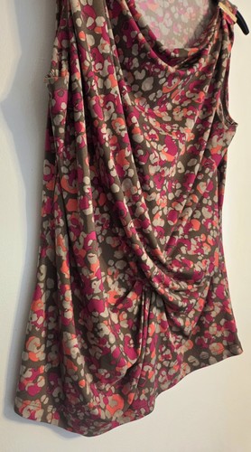 Michael Kors Sleeveless Blouse Women's Large Gold Accent Bright Scoop Neck - Picture 3 of 7