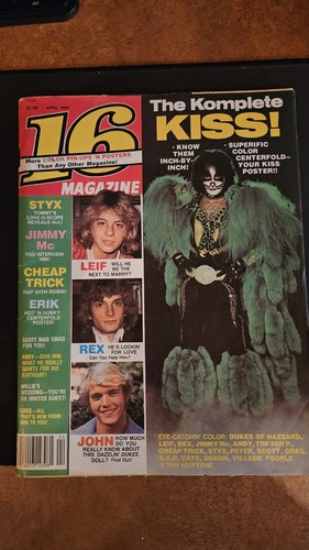 16 Magazine April 1980 Vol 21 #10 Kiss Cheap Trick Styx Shaun Cassidy Andy Gibb