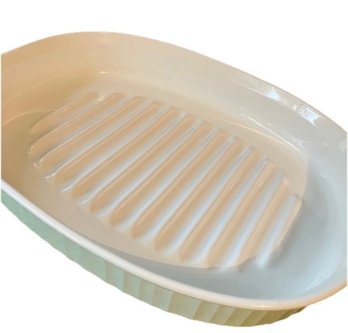 Corning Ware French White Roaster MC-4-B Oblong Microwave Browning 2.5 L Pan - Picture 5 of 7